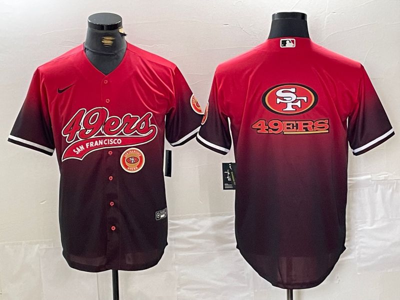 Men San Francisco 49ers Blank Red Joint Name 2024 Nike Limited NFL Jersey style 4->philadelphia 76ers->NBA Jersey